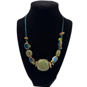Artisan Mixed Materials Necklace Beachy Vibe